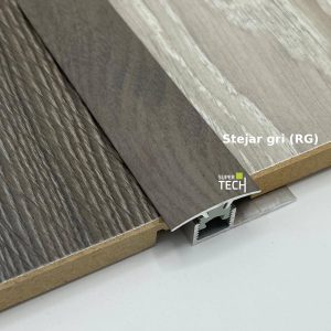 Profil trecere aluminiu pentru parchet Multiclip CLG370RG stejar gri