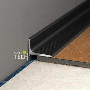 Miniplinta neagra din aluminiu pentru perete si pentru mascare rosturi late:  Supertech 290 N