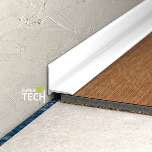 Miniplinta aluminiu alba pentru imbinare perete- pardoseala Supertech 298A