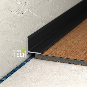 Miniplinta aluminiu neagra pentru imbinare perete- pardoseala Supertech 298N