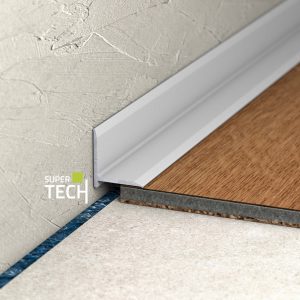 Miniplinta aluminiu silver pentru imbinare perete-pardoseala Supertech 298AS