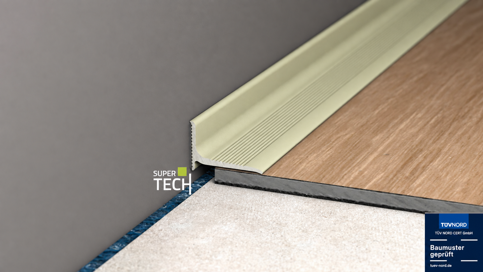 Miniplinta auriu domol sahara din aluminiu pentru perete si mascare rosturi late: Supertech 290 SAH