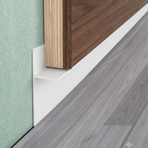 Plinta retrasa shadow-gap alba pentru panouri decorative din lemn si placari groase Proskirting 202060