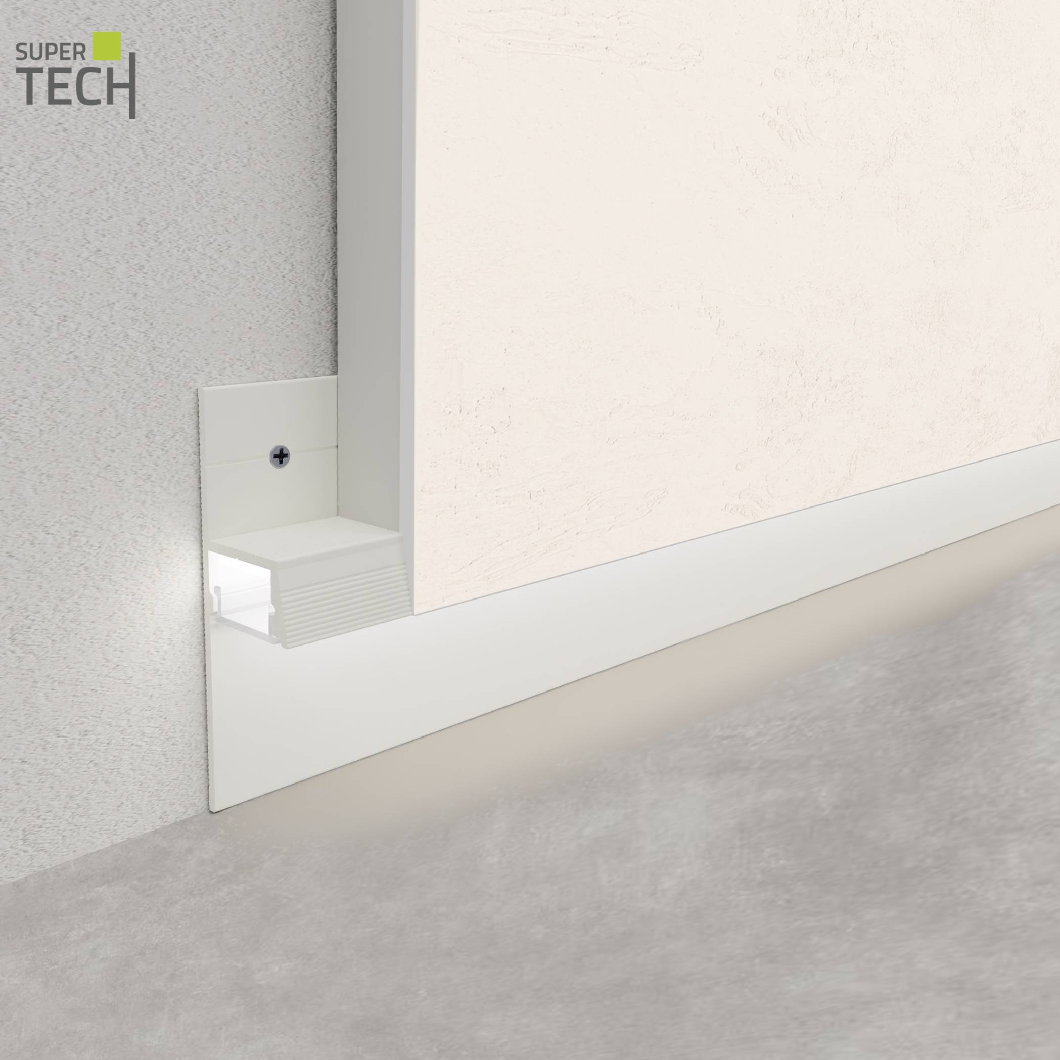 Plinta shadow gap alba pentru banda led cu realizare umbra Proshadow Gap 2513