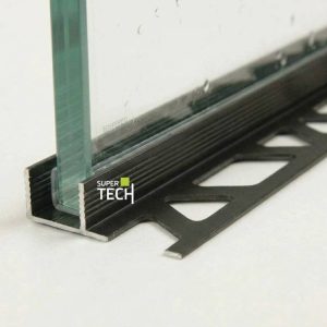 Profil aluminiu negru mat pentru fixarea sticlei de dus vertical/orizontal STKV100A54