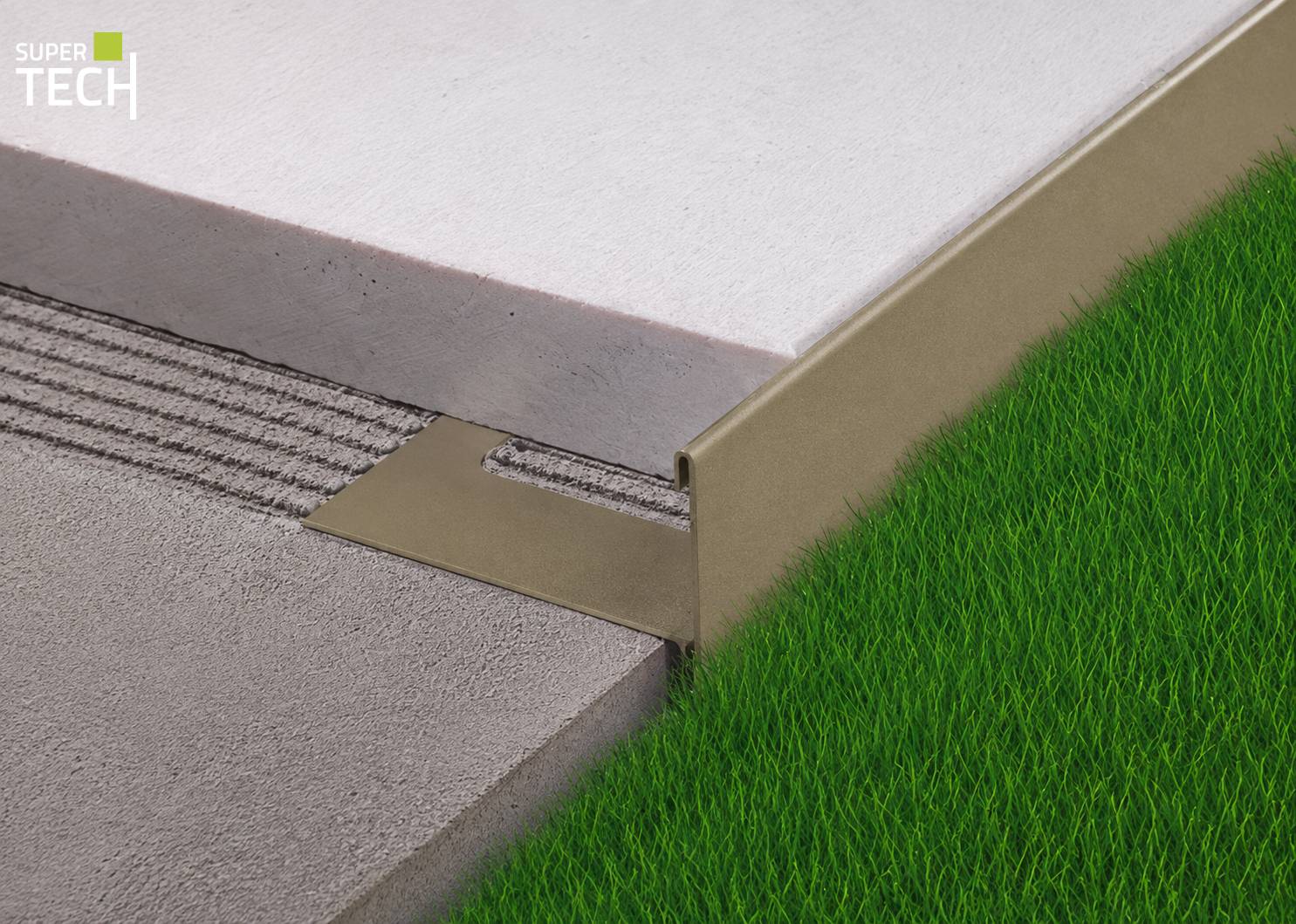Profil de inchidere reversibil pentru alei si terase acoperite cu ceramica Bordertec BSR-A50 antracit - imagine 3
