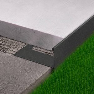 Profil de inchidere reversibil pentru alei si terase acoperite cu ceramica Bordertec BSR-A50 antracit
