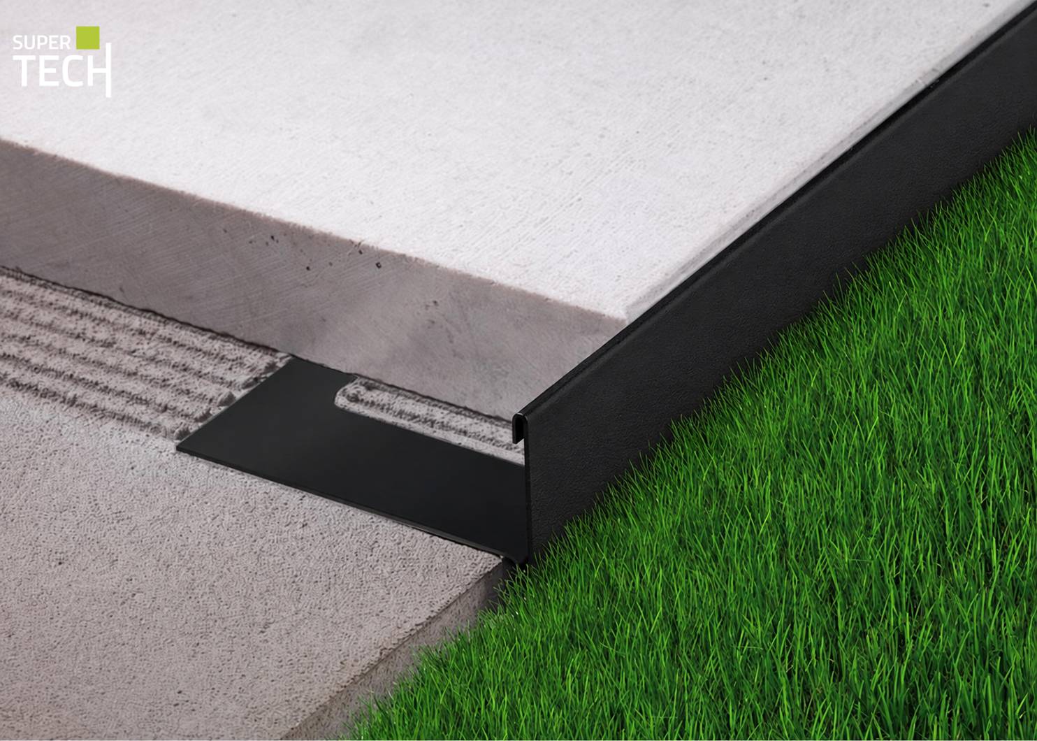 Profil de inchidere reversibil pentru alei si terase acoperite cu ceramica Bordertec BSR-A50 antracit - imagine 2