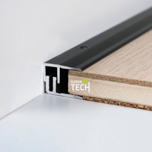 Profil de inchidere la capat cu inaltime reglabila 7-15mm aluminiu negru Supertech LPS220