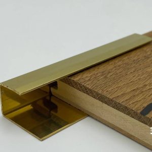 Profil de capat pentru parchet din alama auriu lucioasa Woodtec LT-OLN