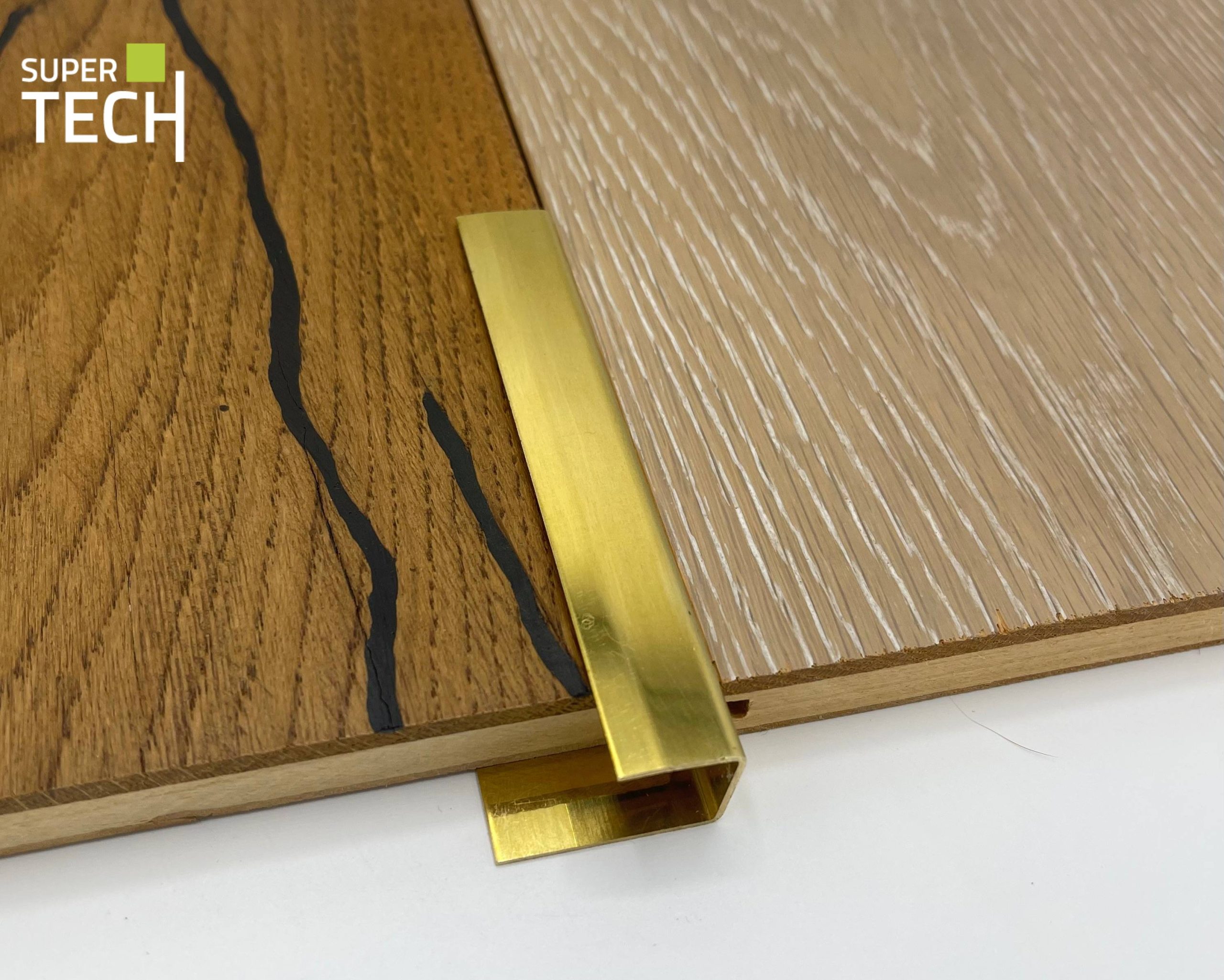 Profil de capat pentru parchet din alama auriu lucioasa Woodtec LT-OLN - imagine 5