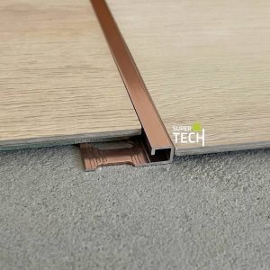 Profil trecere decorativ cupru lucios latime=6mm pentru SPC si placi subtiri PJQSBR 06