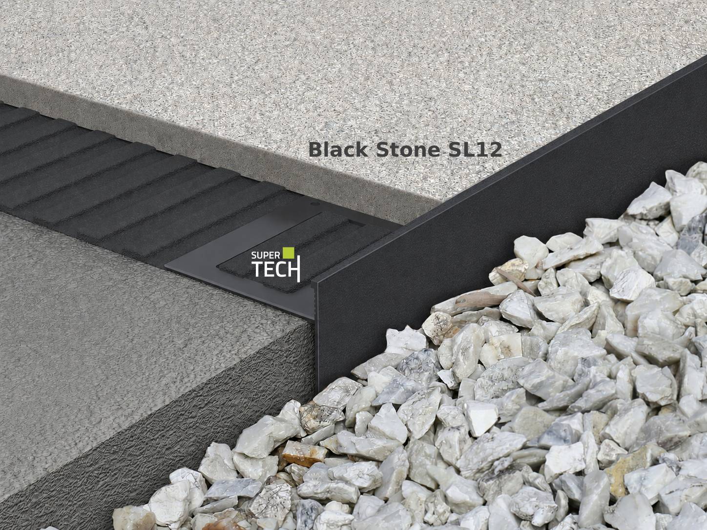 Profil de capat din aluminiu gri pentru terase si alei Proside Walk - imagine 3