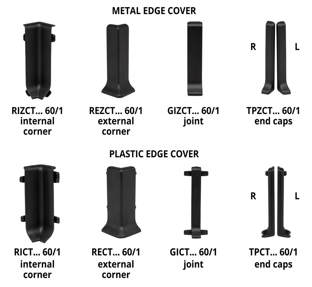 Plinta neagra aluminiu pentru perete Skirting 60 BTA60-EYP11 - imagine 3