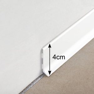Plinta aluminiu alb mat minimalista cu inaltimea H= 4cm Skirting BTA40-EYP01