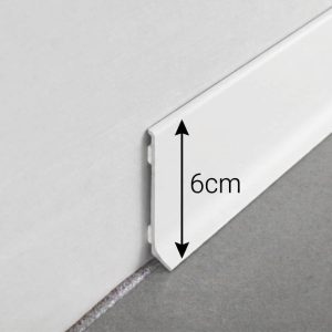 Plinta aluminiu alb mat cu inaltimea H= 6cm Skirting BTA60-EYP01