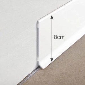 Plinta aluminiu inalta alb mat cu inaltimea H=8cm BTA80-EYP01