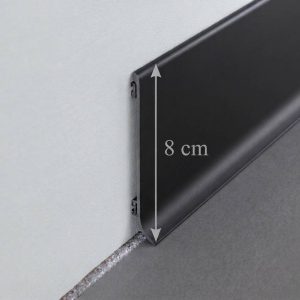 Plinta aluminiu inalta negru mat cu inaltimea H=8cm BTA80-EYP11