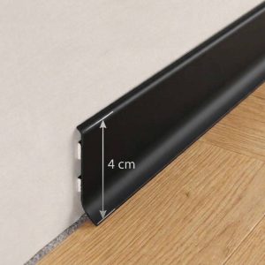 Plinta aluminiu negru mat minimalista cu inaltimea H= 4cm Skirting BTA40-EYP11