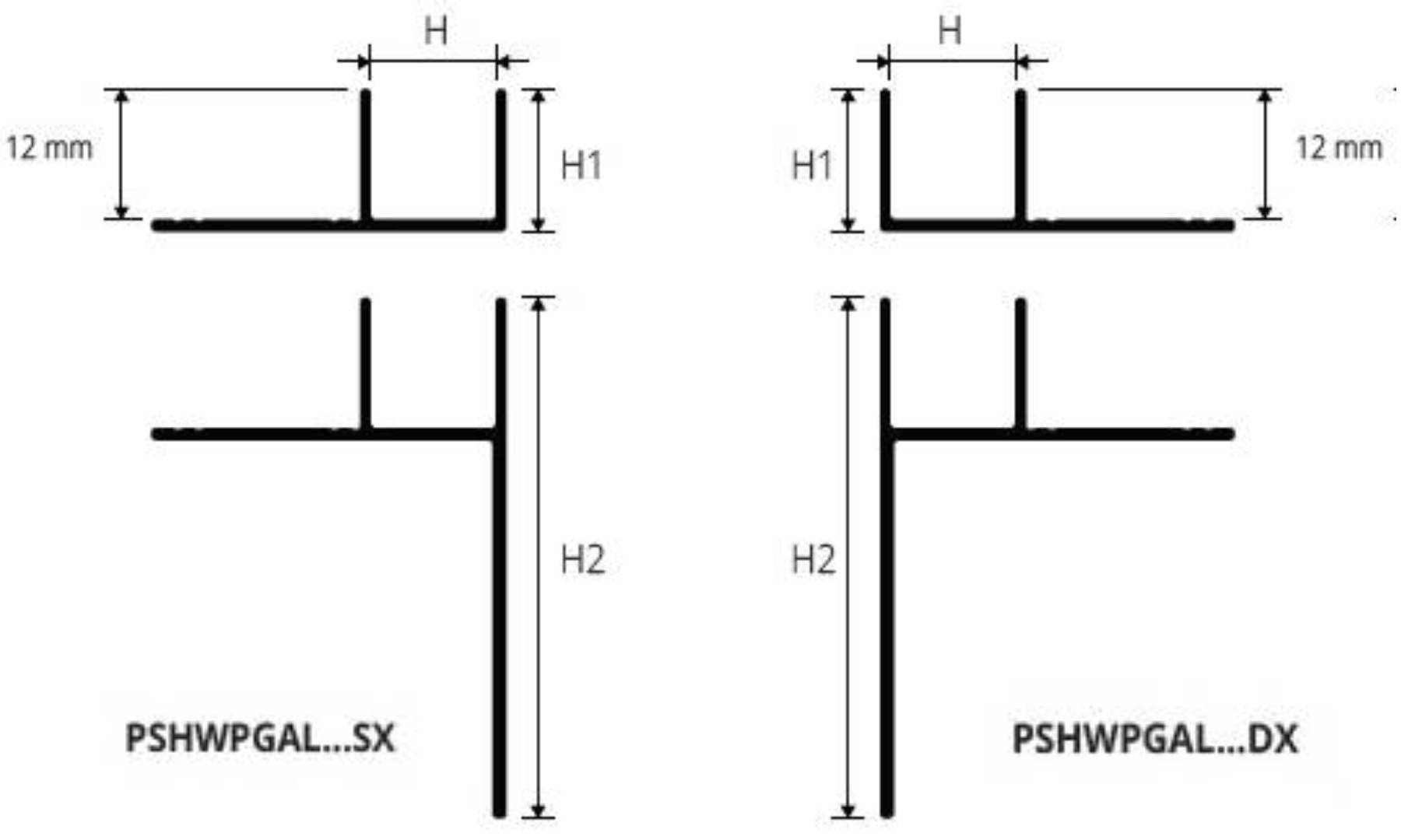 Profil negru mat pentru fixare sticla dus cu aripa de compensare Proshower Black - imagine 2