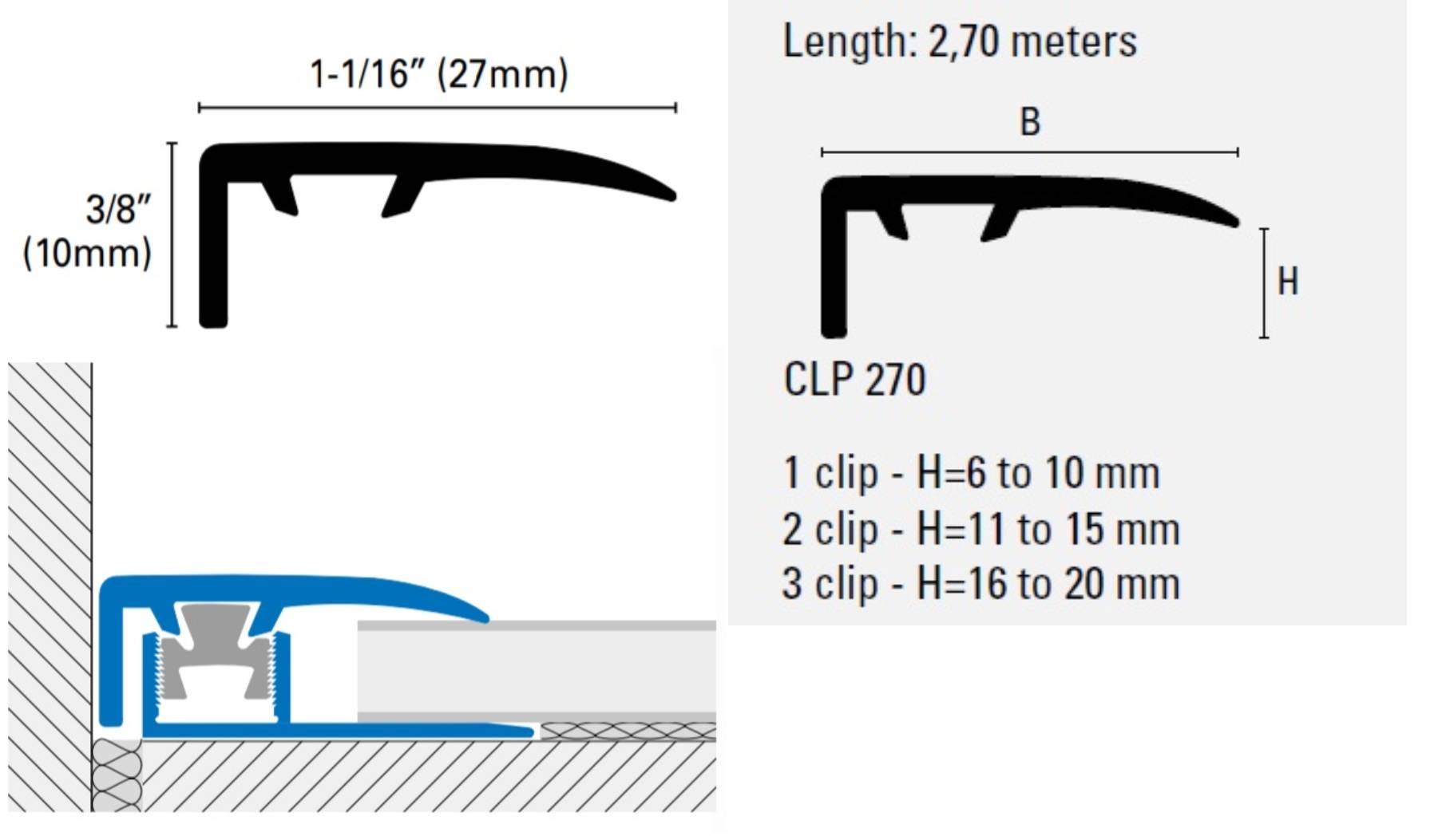 Profil capat inovativ pentru parchet Multiclip CLP 270 AO Auriu mat - imagine 4