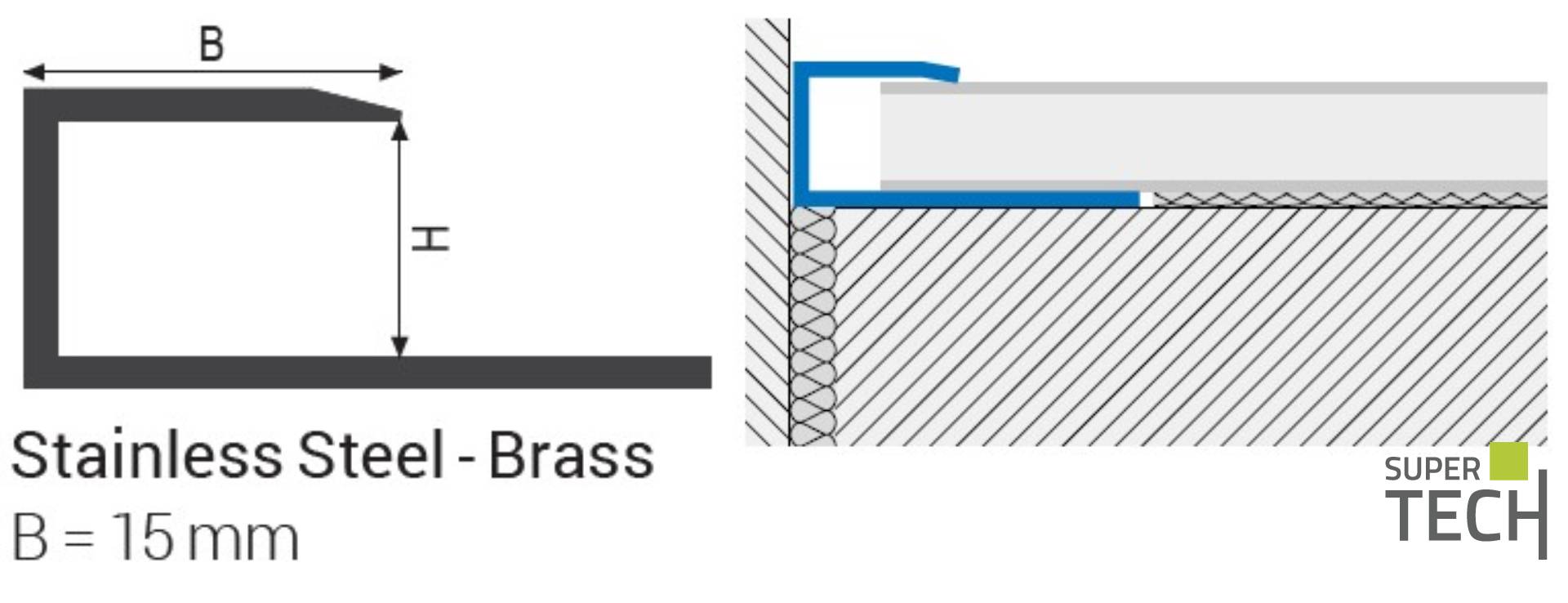 Profil de capat pentru parchet din alama auriu lucioasa Woodtec LT-OLN - imagine 6
